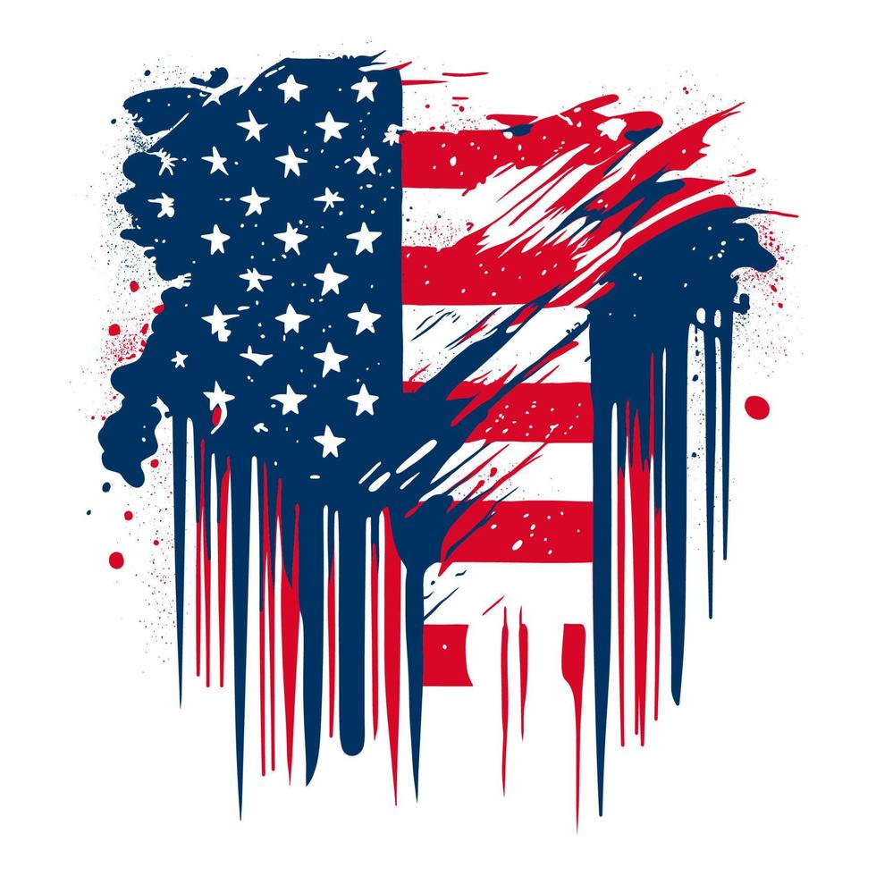 grunge americano bandera vector ilustración
