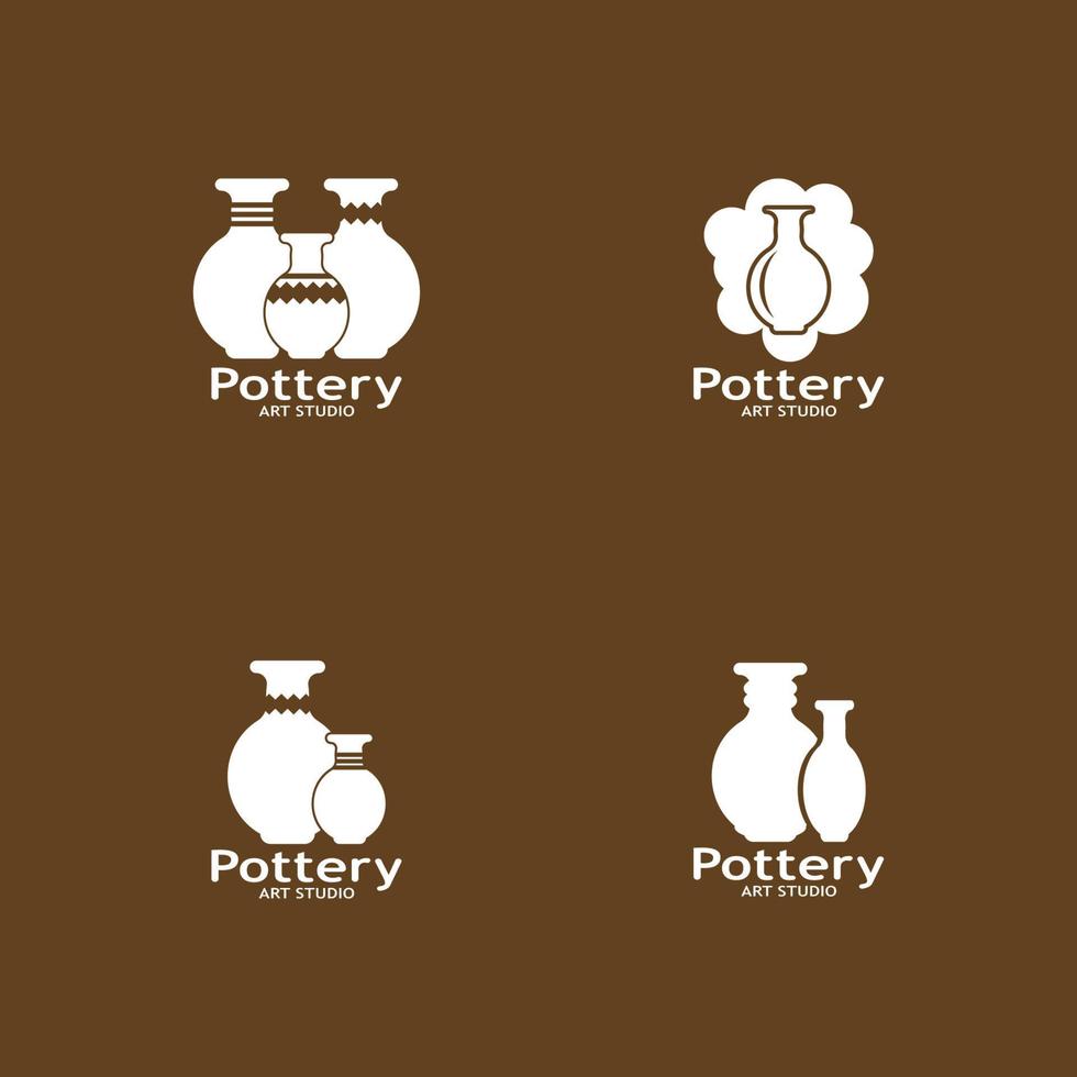 Pottery Art Studio Logo Vector Template Illustration