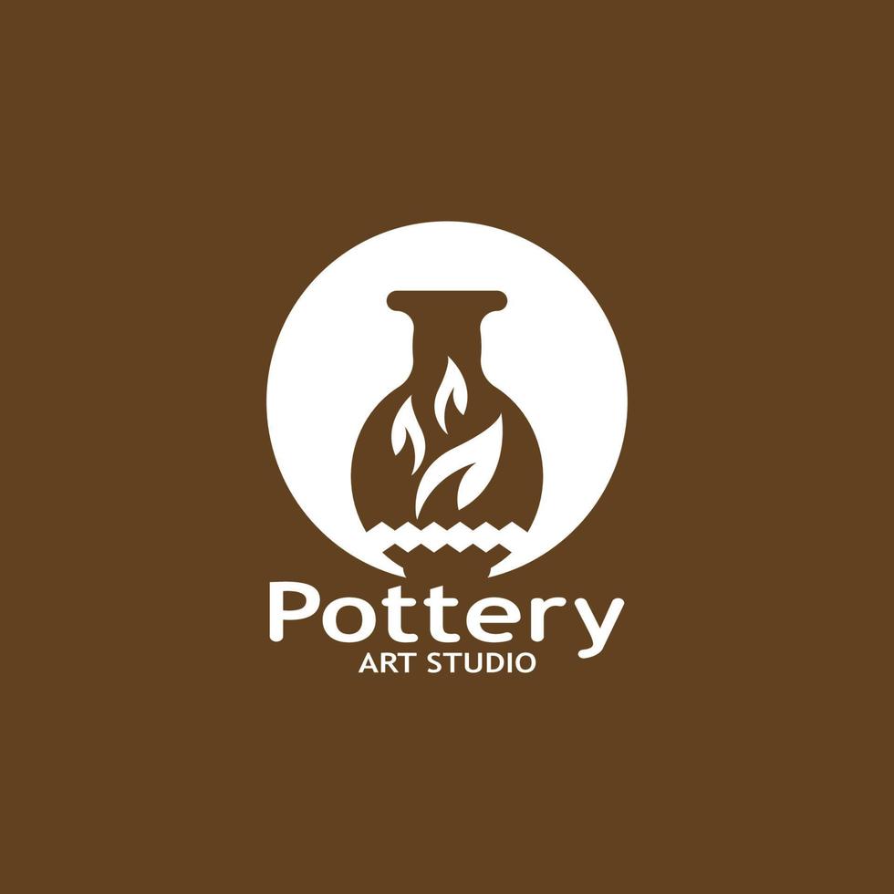 Pottery Art Studio Logo Vector Template Illustration