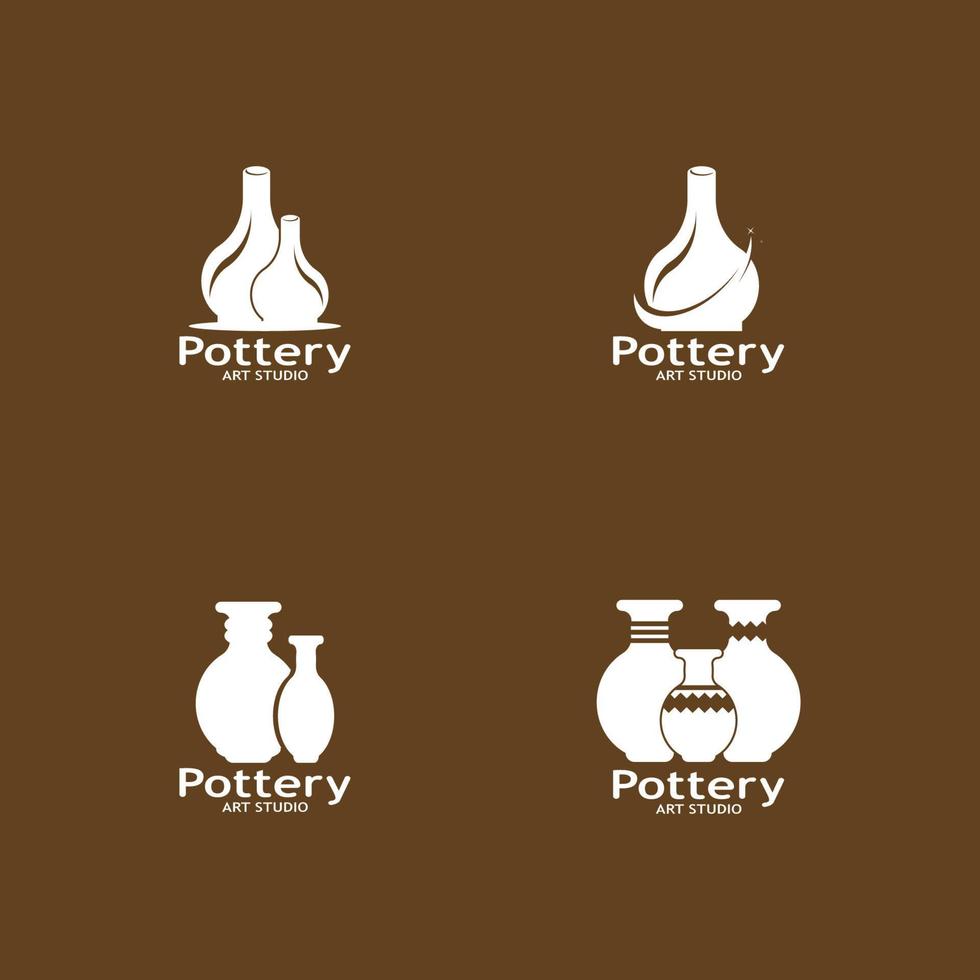 Pottery Art Studio Logo Vector Template Illustration