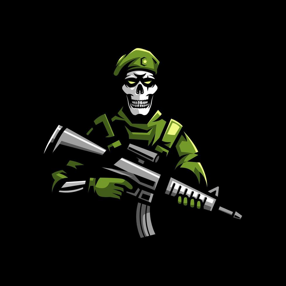 cráneo soldado logo vector