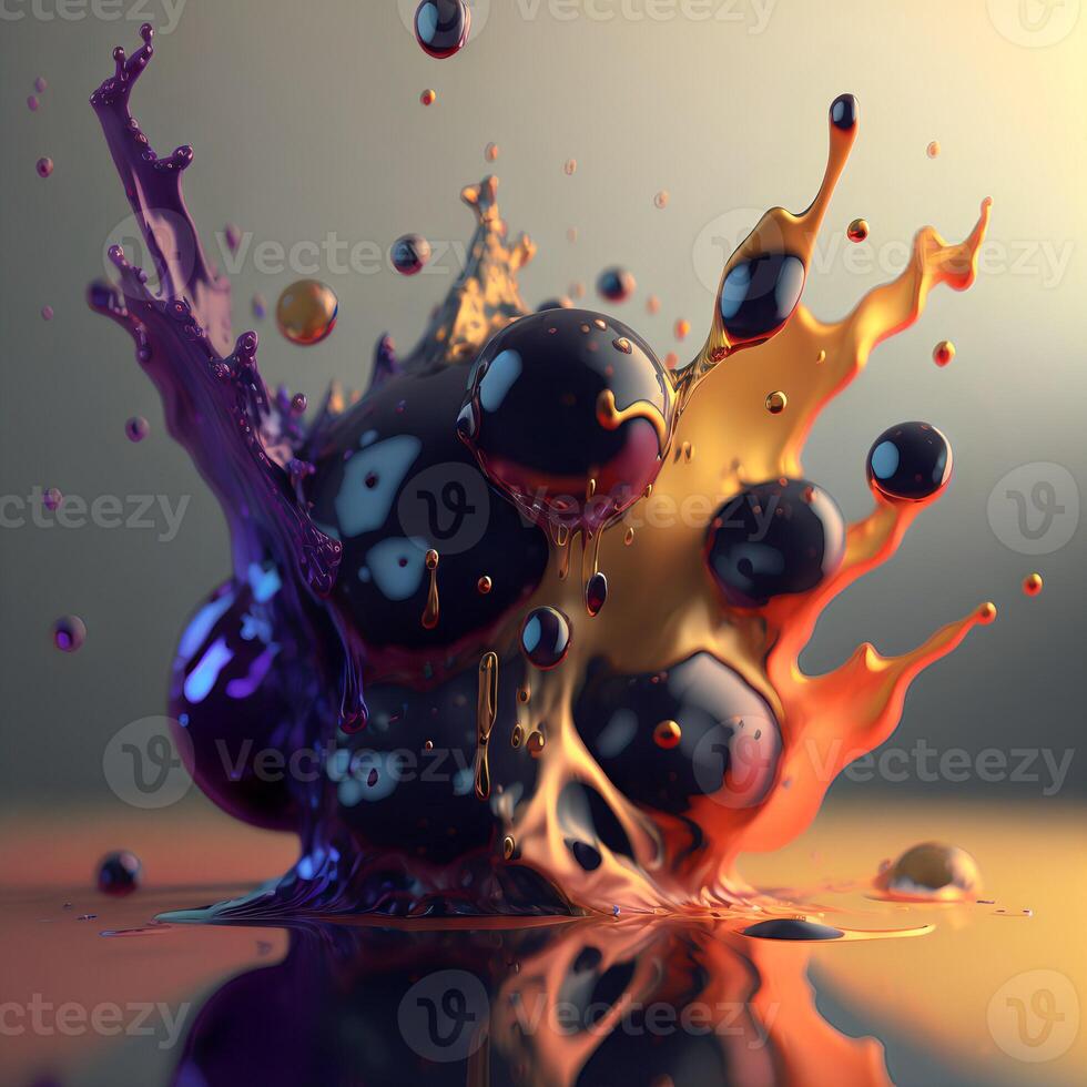 Abstract liquid multicolored background.Liquid and oil abstraction.. photo