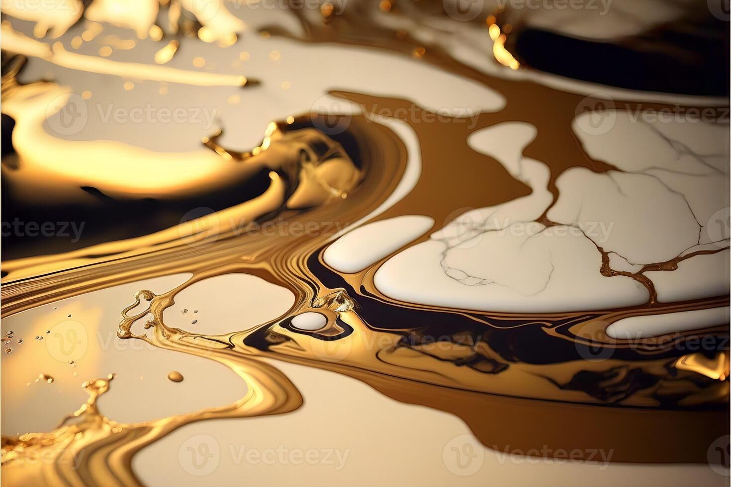 Abstract texture black white and golden liquid marble. Liquid abstract texture. . photo