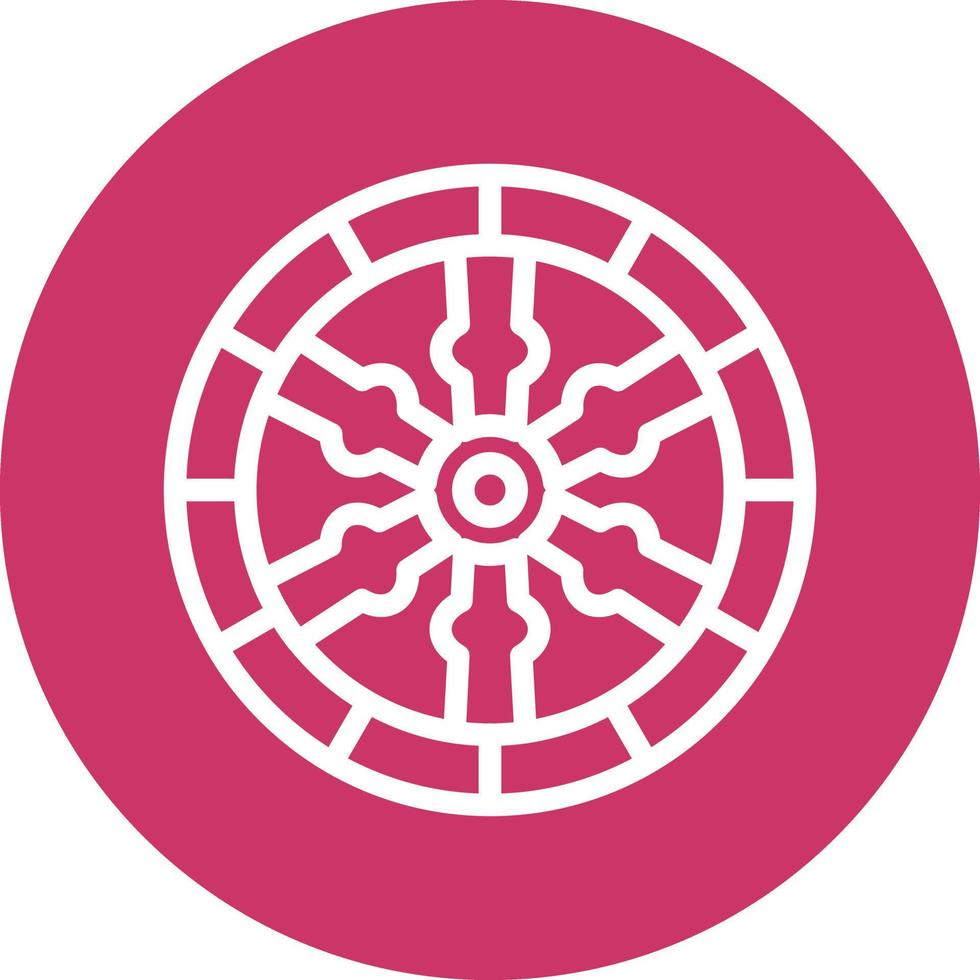 Wooden Wheel Vector Icon Design