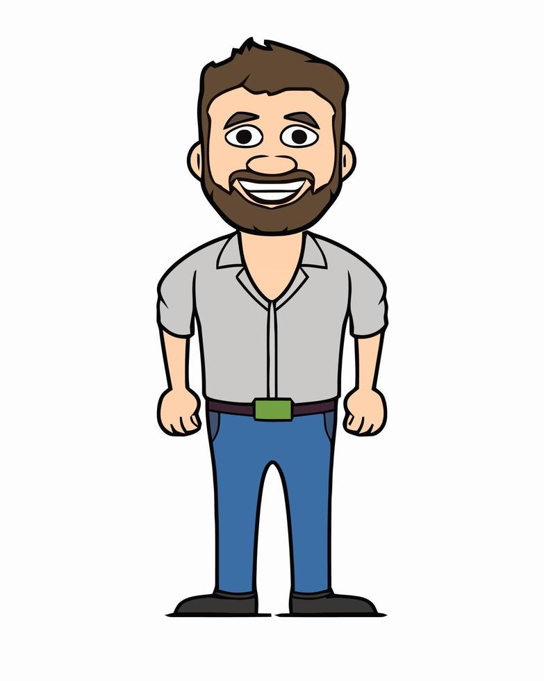 Man with Beard Dressed Casually vector