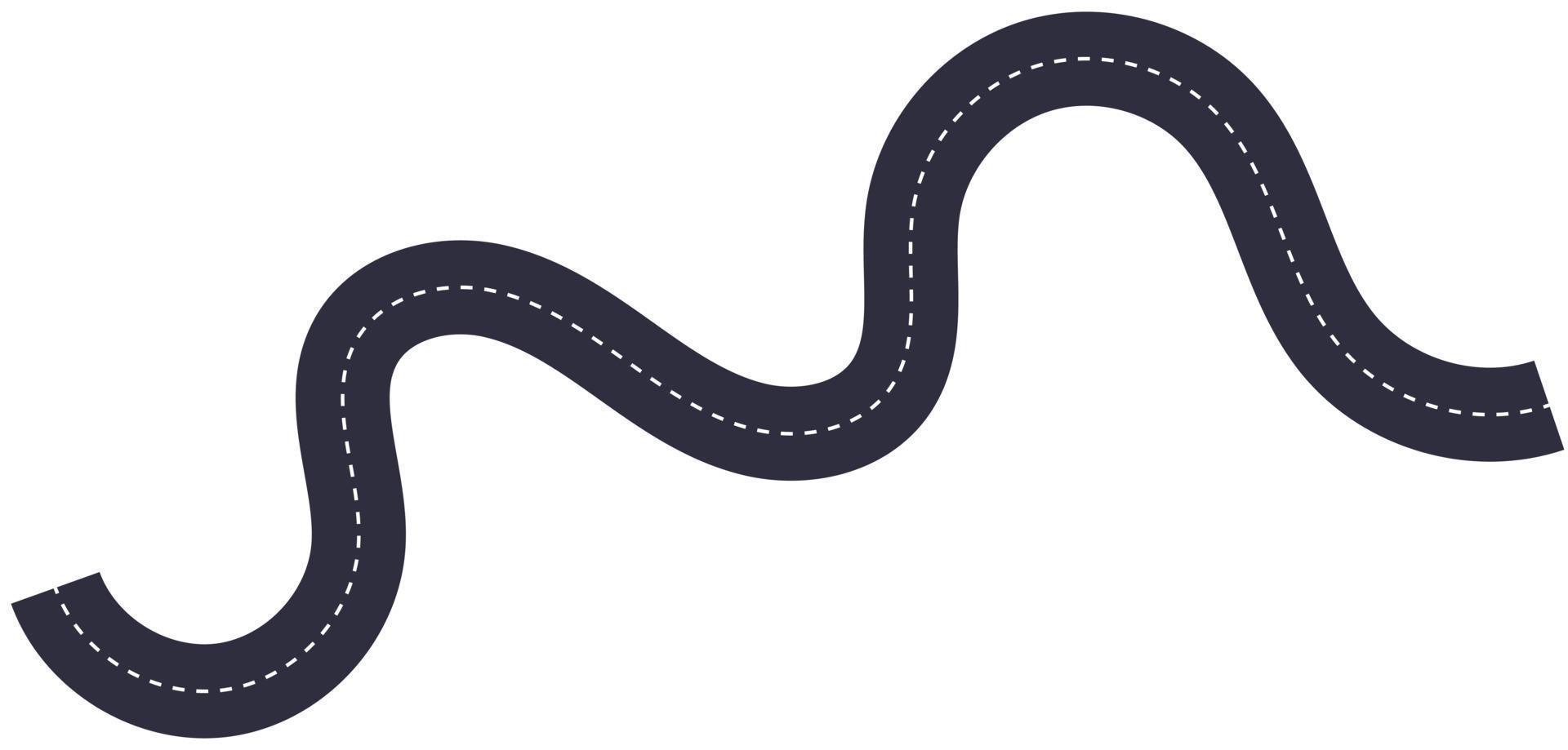 Curvy Bend Tarmac Road Symbol Illustration vector