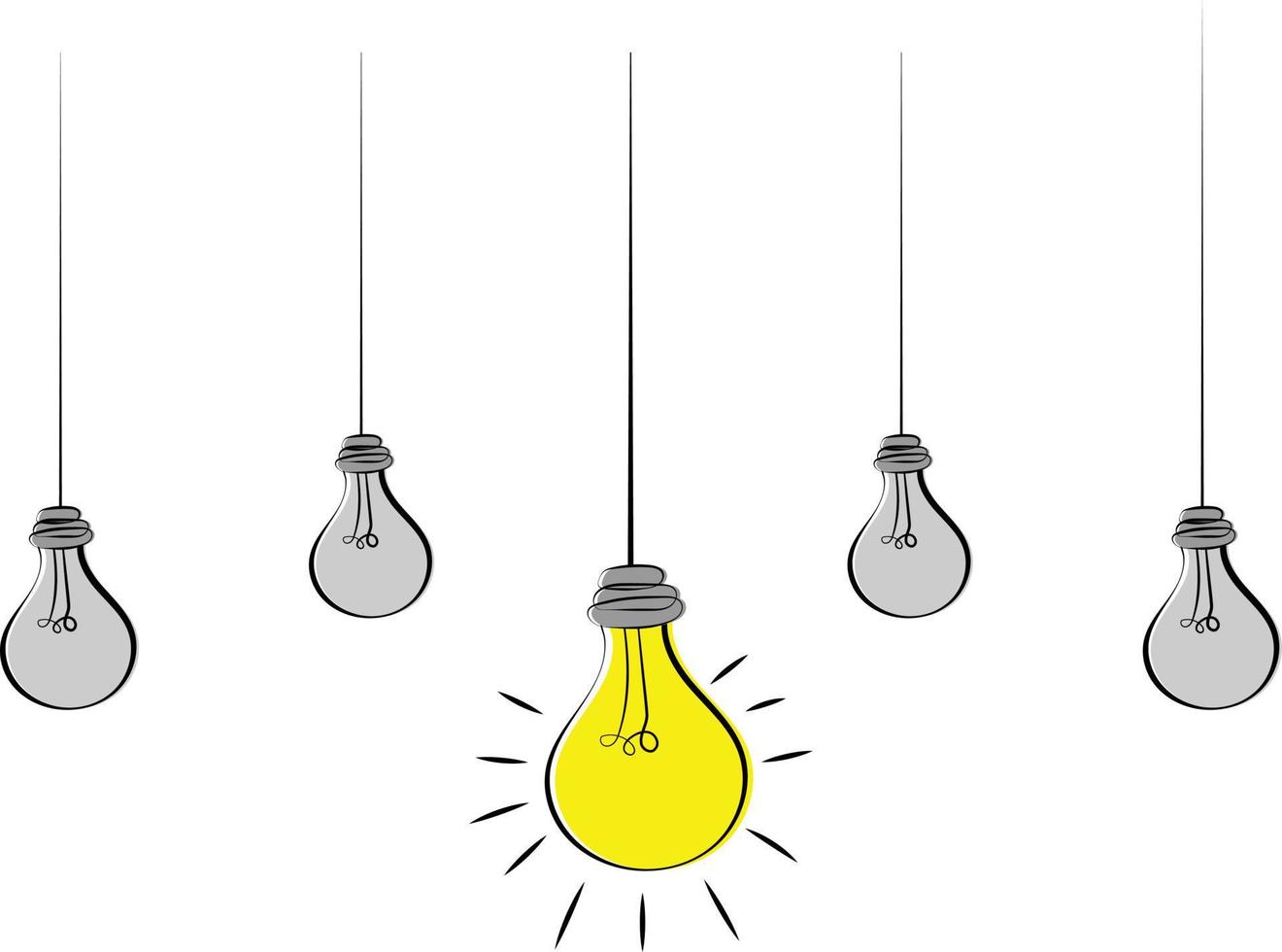 Hand Drawn Hanging Light Bulb Idea Illustration 22714889 Vector Art at