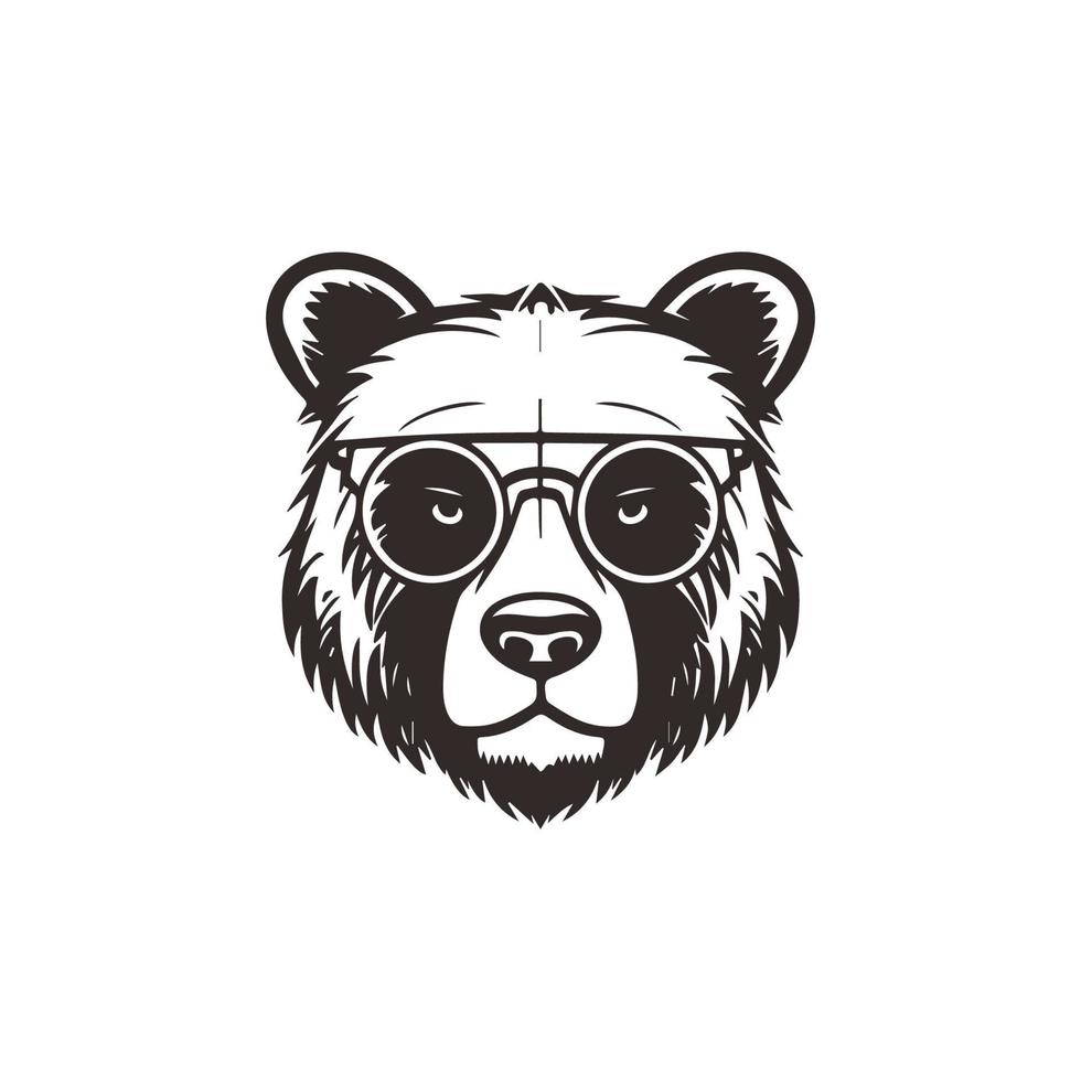 Bear mascot logo wearing glasses. Graphic Design Template 22715141 ...