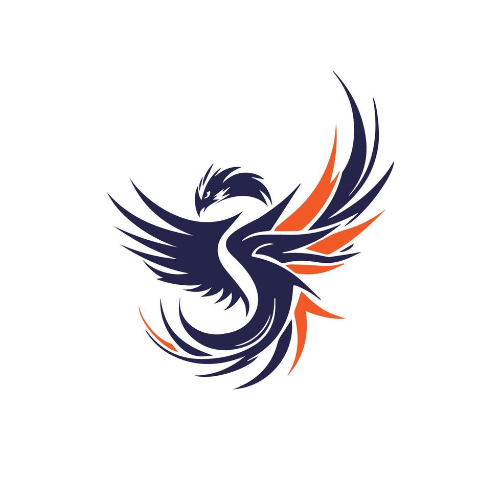 resumen fénix pájaro logo diseño con elegante líneas Arte gráfico estilo. vector