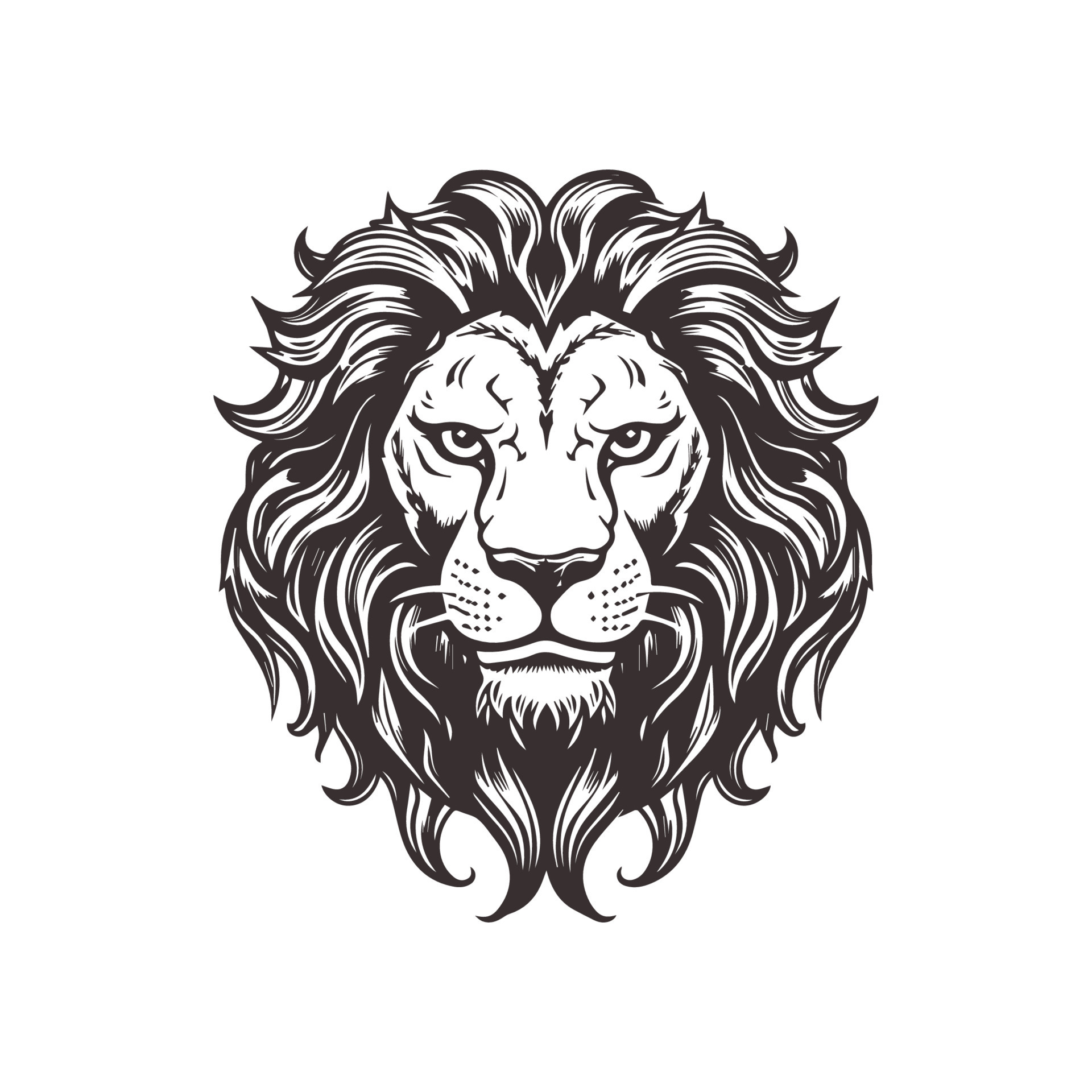 Abstract Lion Head Logo Design with Line Art Graphic Style. 22715155