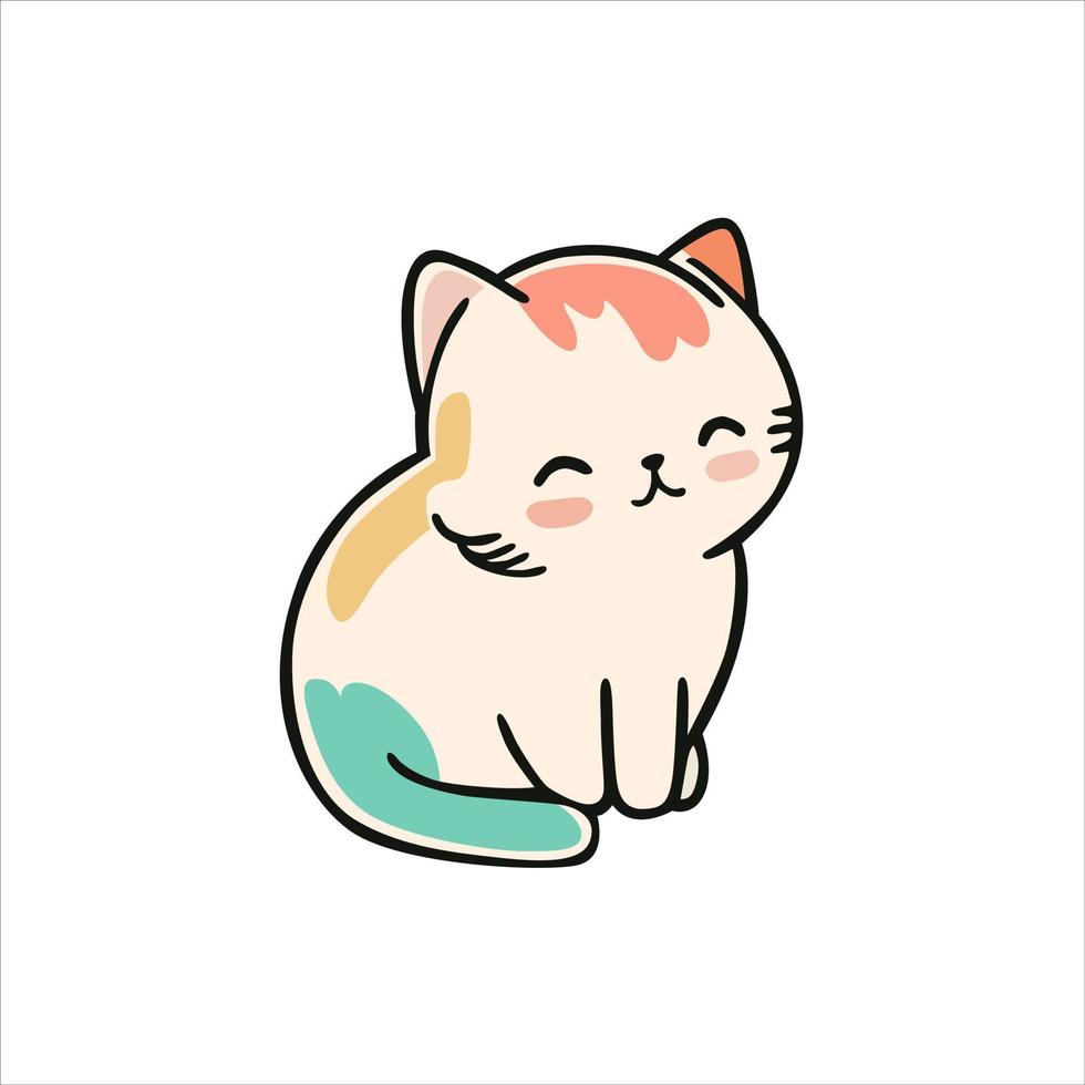 little pussy cat funny vector illustration