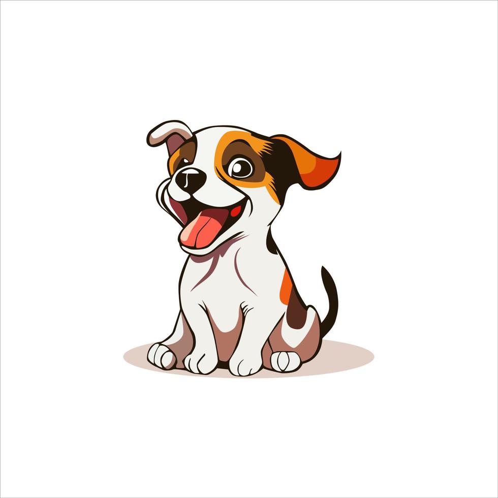 little dog puppies funny vector illustration