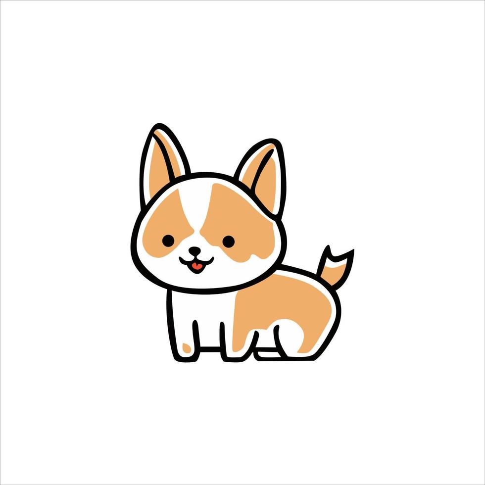 cute little dog kawaii vector