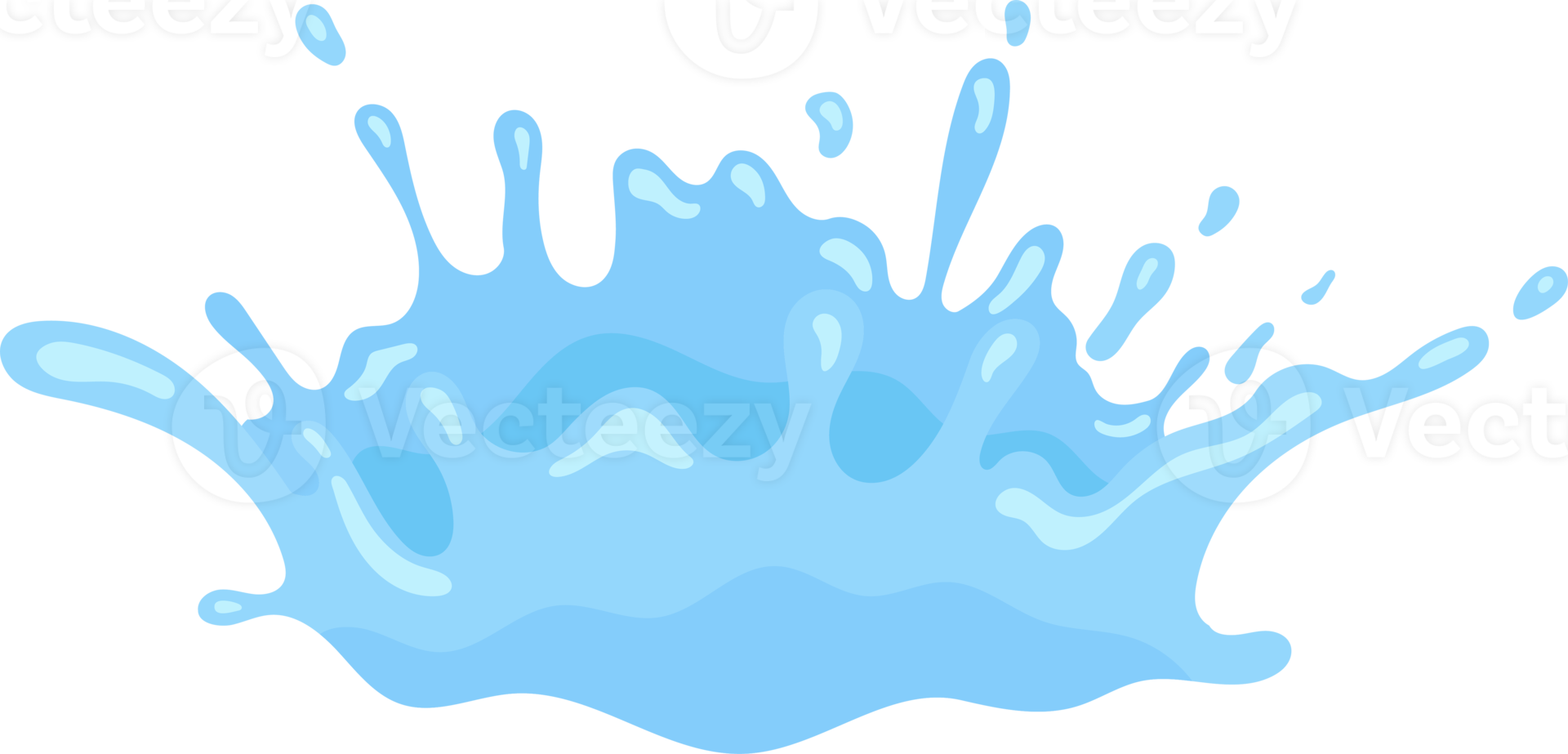 Blue water splash, element and illustration png