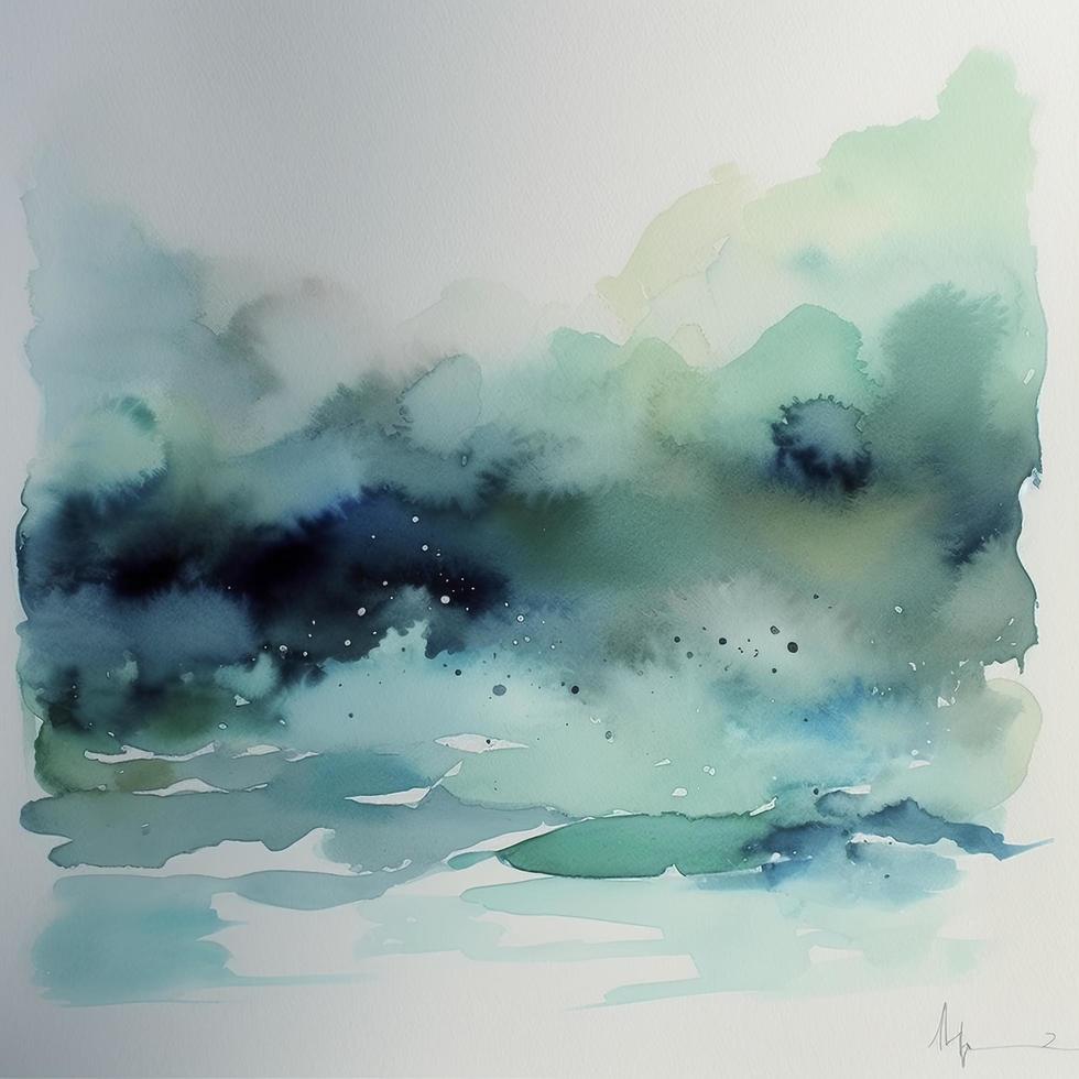 simple watercolor painting, pretty, calm, beautiful colors, Generate Ai photo