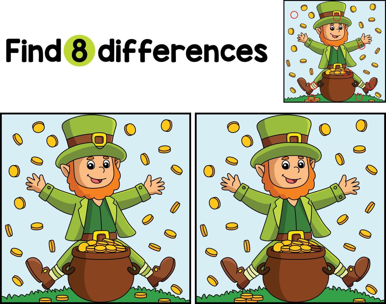 St. Patricks Day Leprechaun Find The Differences vector