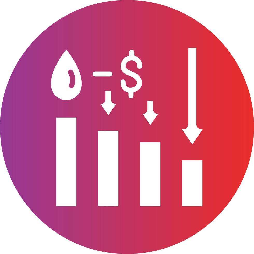 Oil Price Decrease Vector Icon Design