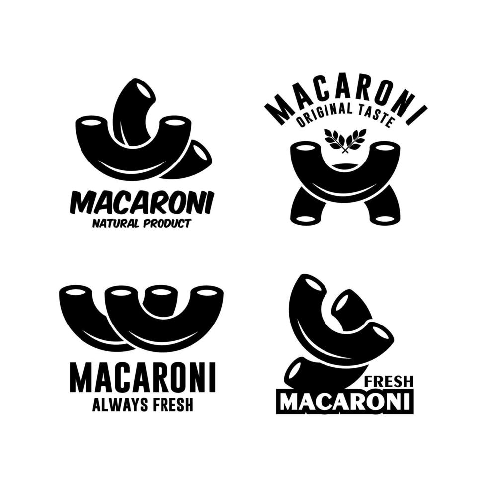 macarrones negro y blanco diseño logo colección vector