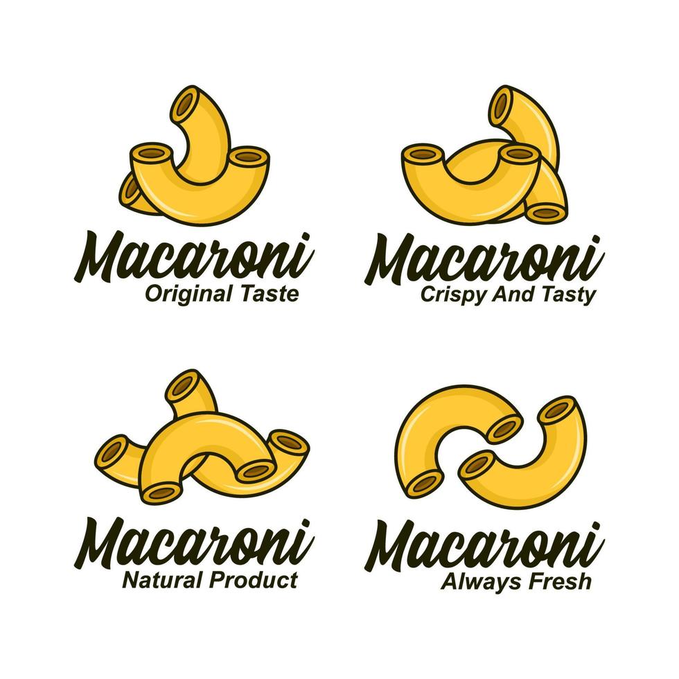 macarrones tradicional comida diseño logo colección vector