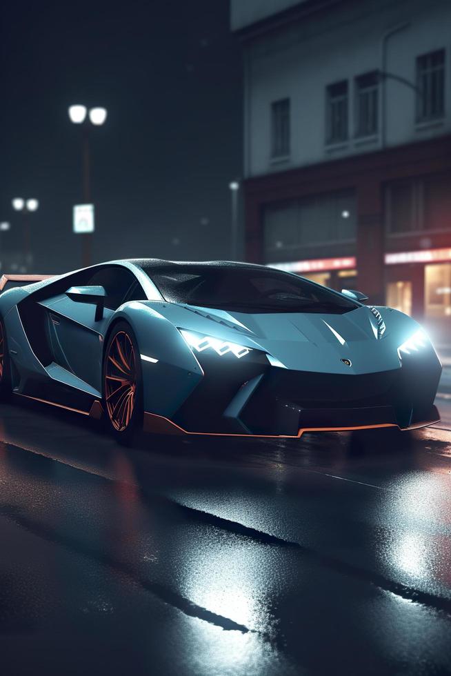 A Futuristic Concept Car Unveiling, A Sleek and Innovative Design, A High-Tech Convention Center, An Electric Atmosphere, generat ai photo
