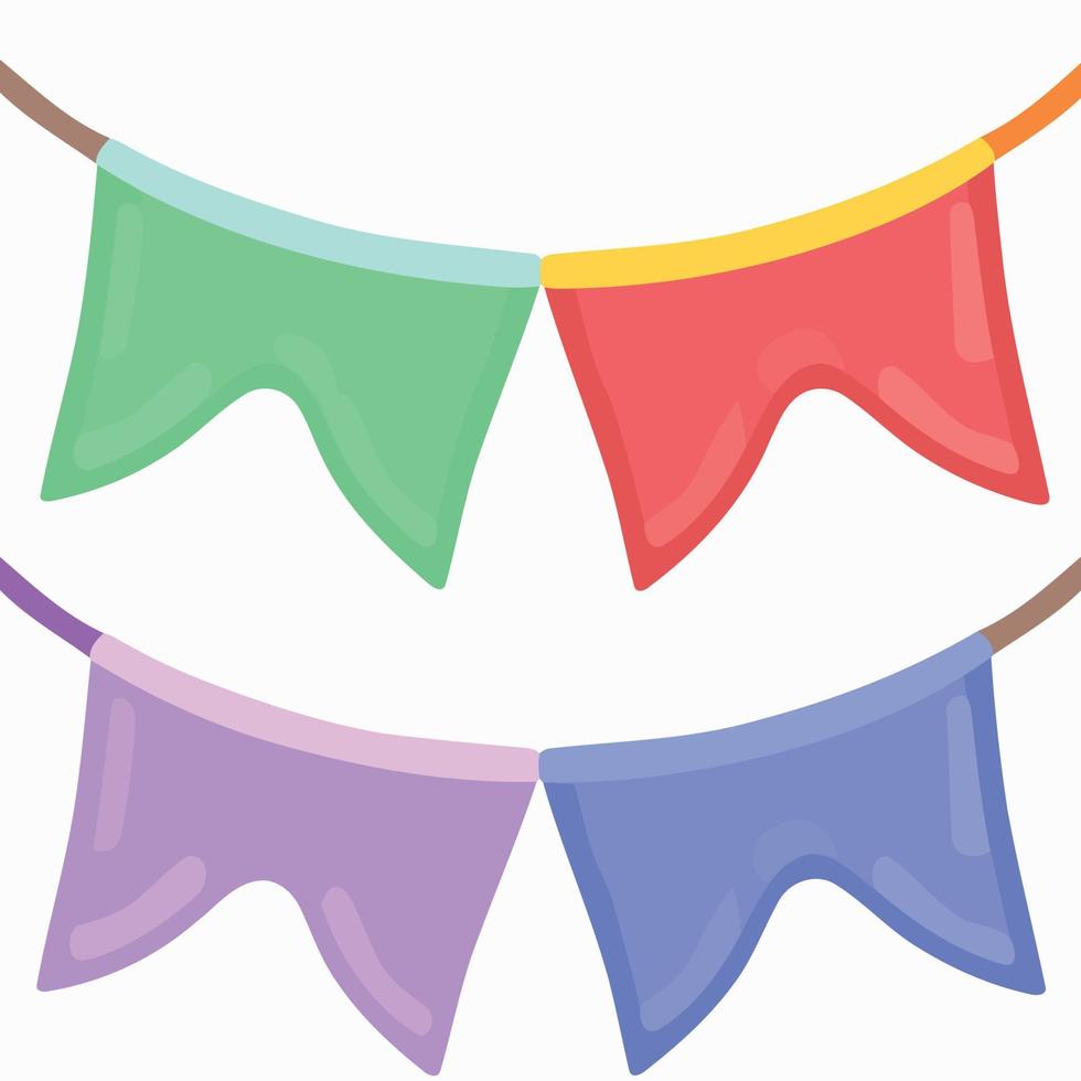 colorful hanging pennants decorations vector