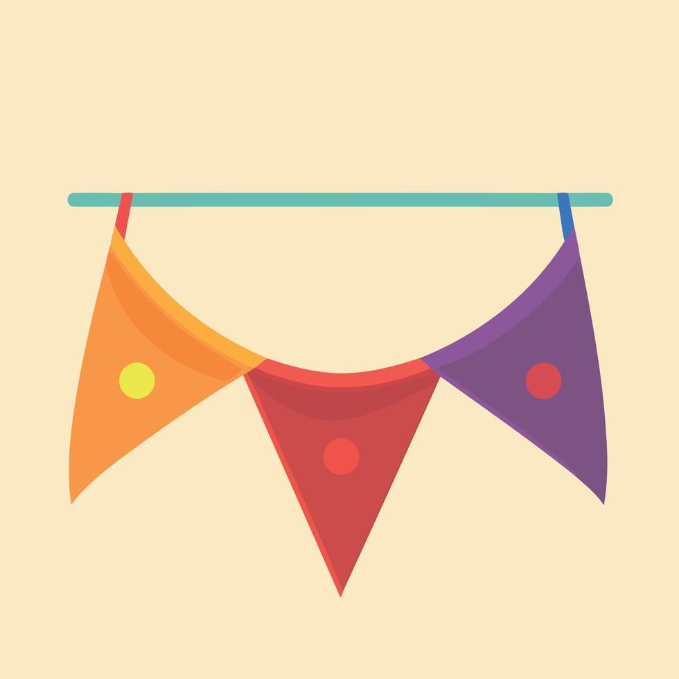 colorful hanging pennants decorations vector