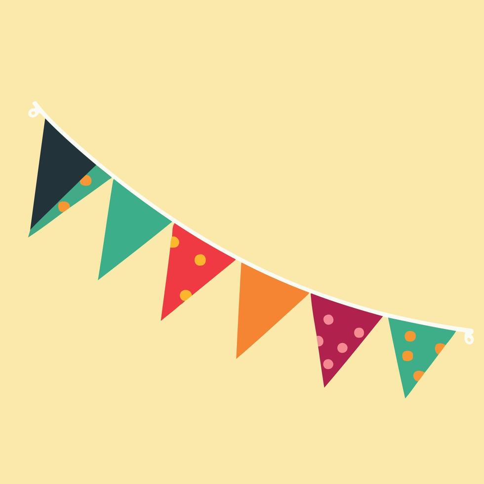 colorful hanging pennants decorations vector