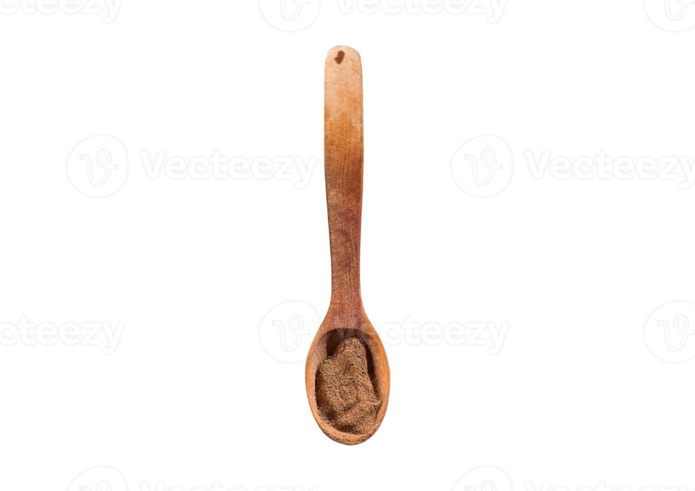 Spoon with powder chocolate isolated on a transparent background png