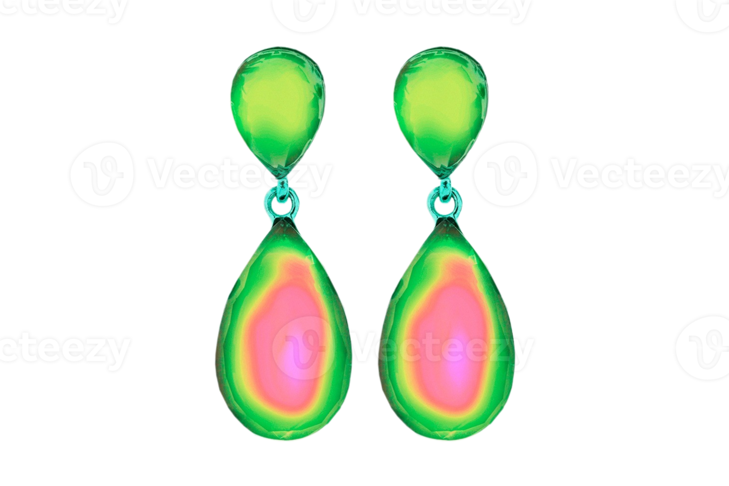 Green earrings isolated on a transparent background png