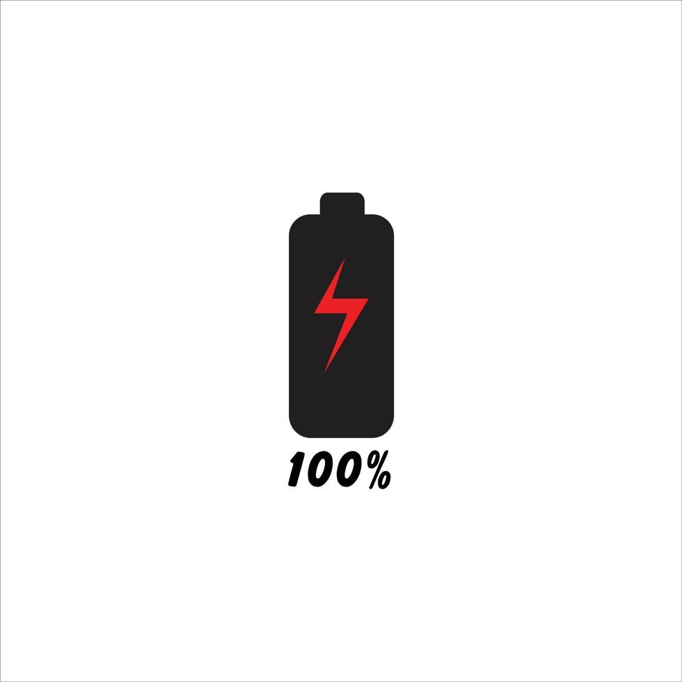 Mobile phone battery charging flat vector illustration, 100 percent charging bar vector illustration.