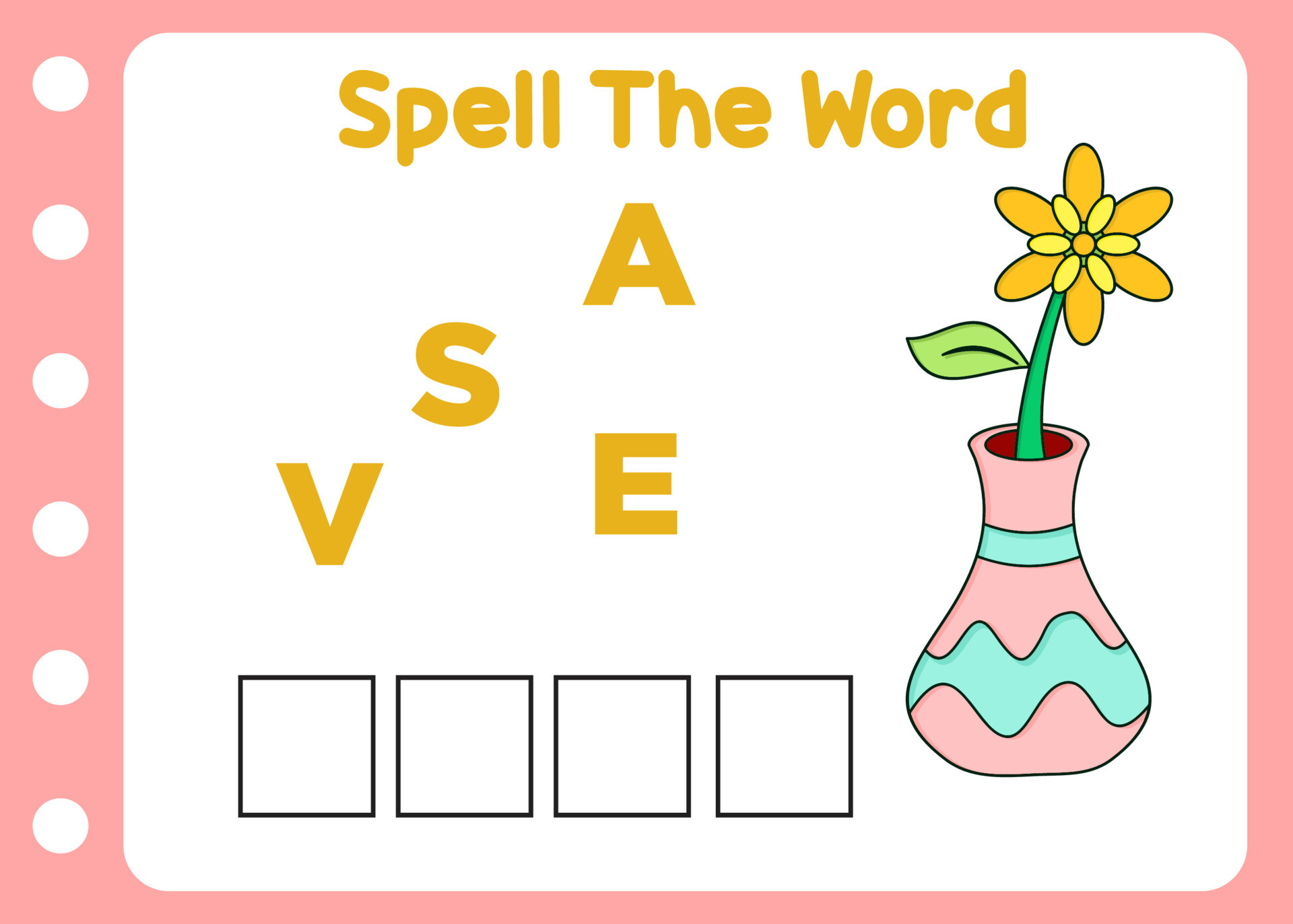 spell the word of vase puzzle for kids 22715652 Vector Art at Vecteezy