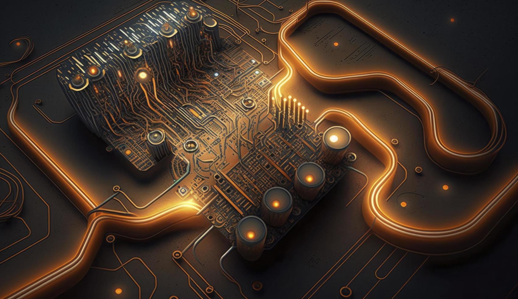 computer chip 3d rendering, Generate Ai photo