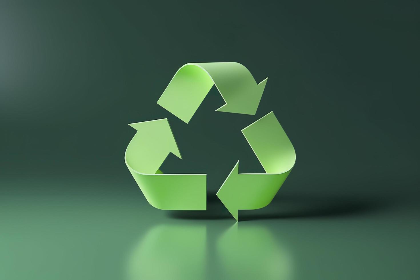 3d rendering green recycle sign with globe on background save the world ...