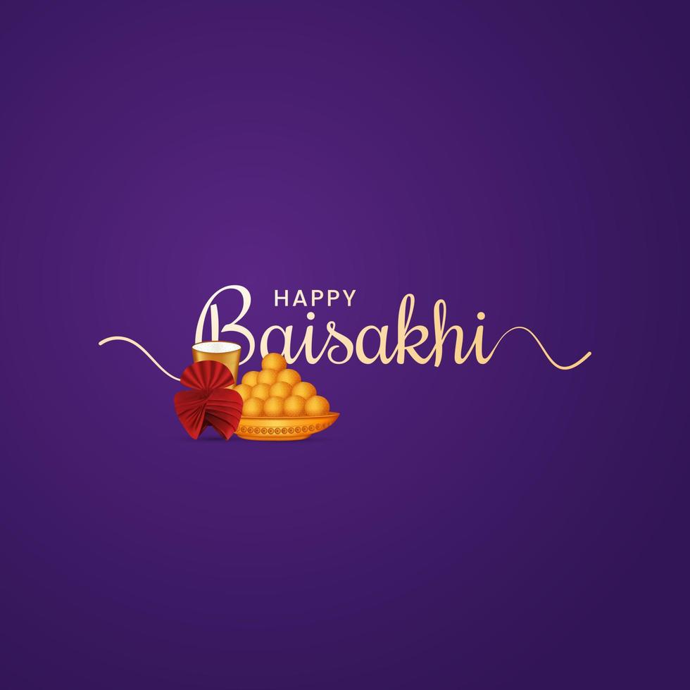 Celebration of Punjabi festival Vaisakhi Baisakhi festival creative design with typography, Baisakhi Festival Greeting, Social media post vector