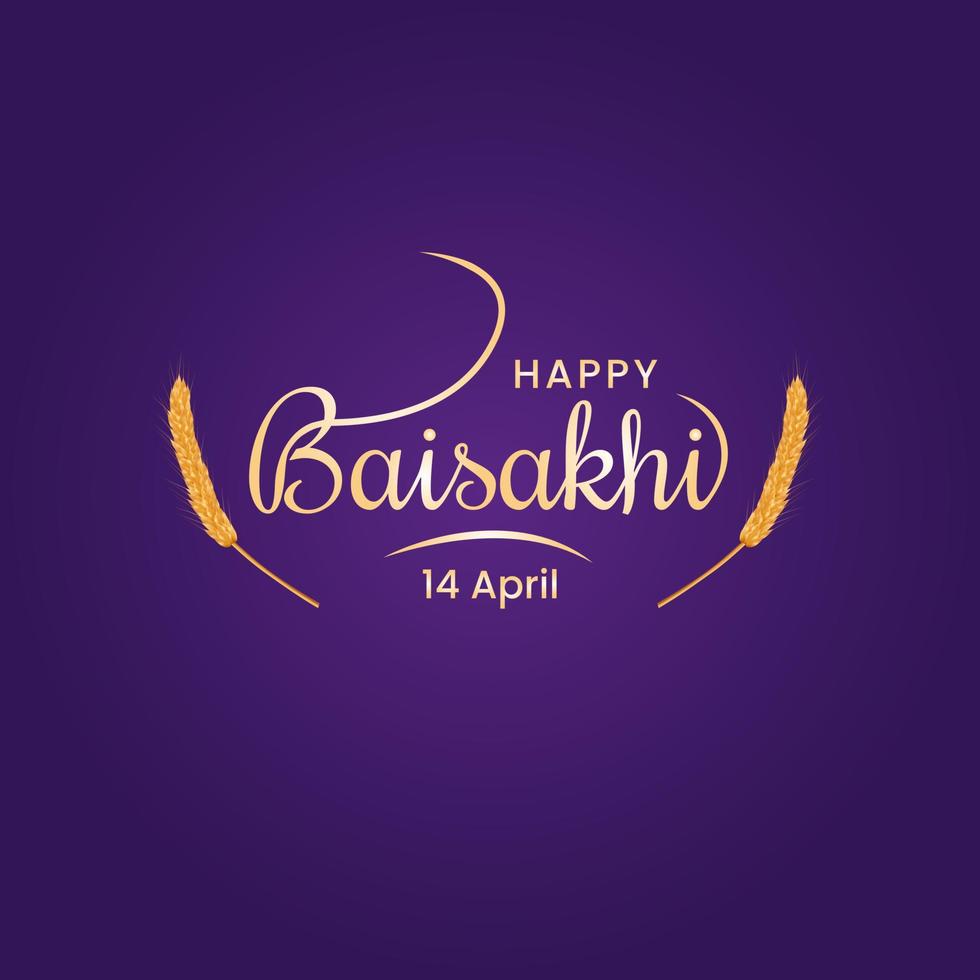 Celebration of Punjabi festival Vaisakhi Baisakhi festival creative design with typography, Baisakhi Festival Greeting, Social media post vector
