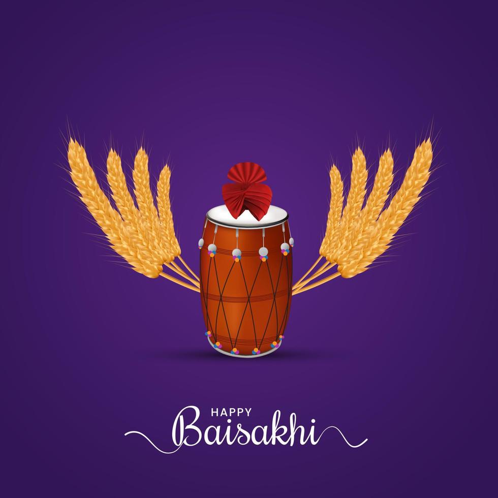 Celebration of Punjabi festival Vaisakhi Baisakhi festival creative design with typography, Baisakhi Festival Greeting, Social media post vector
