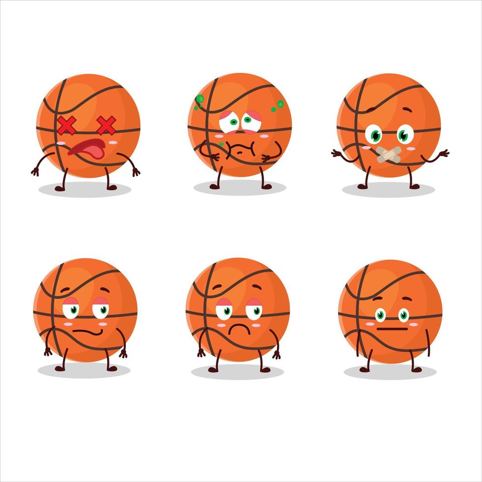 Basket ball cartoon character with nope expression vector