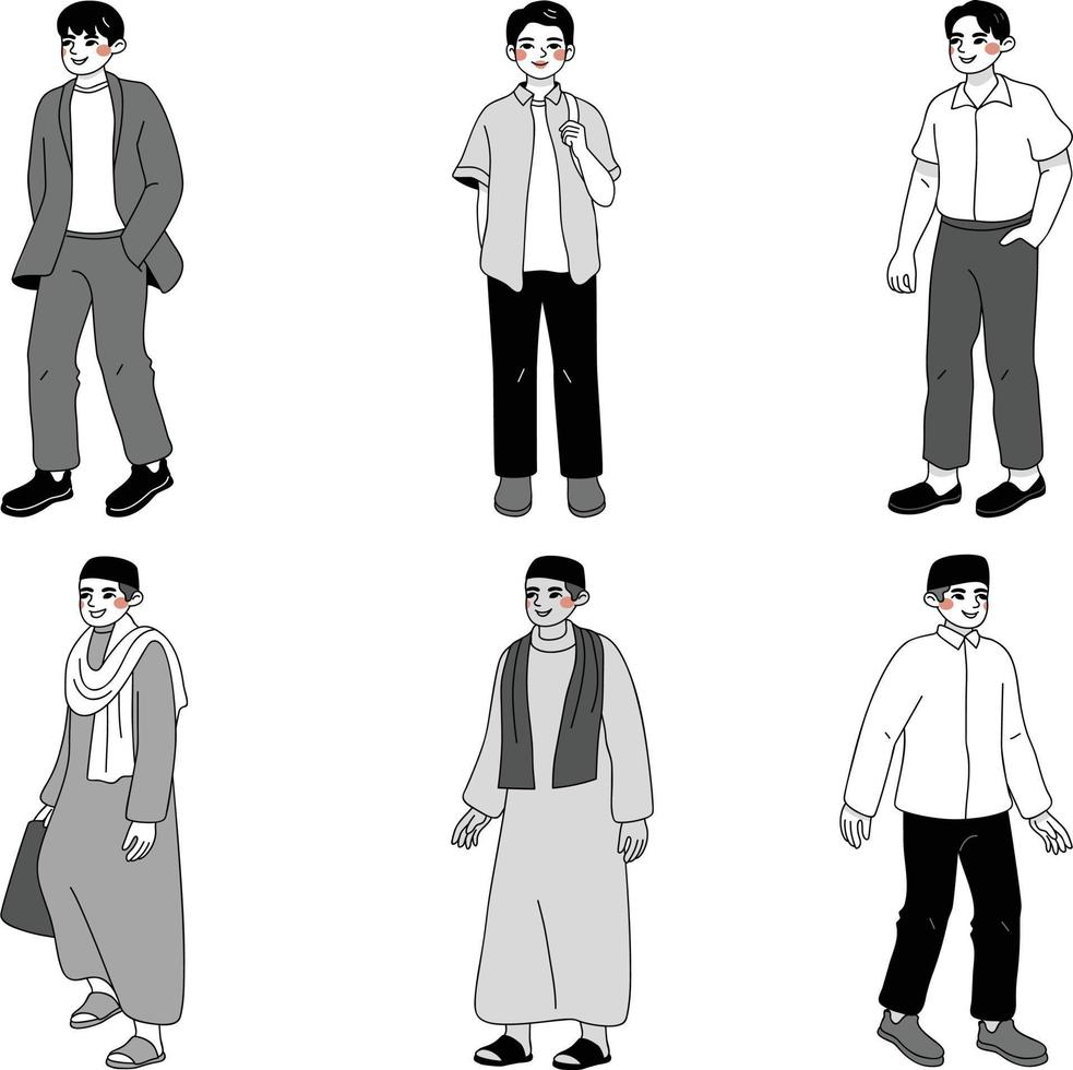 Set of people in Different style. Vector illustration in flat style.