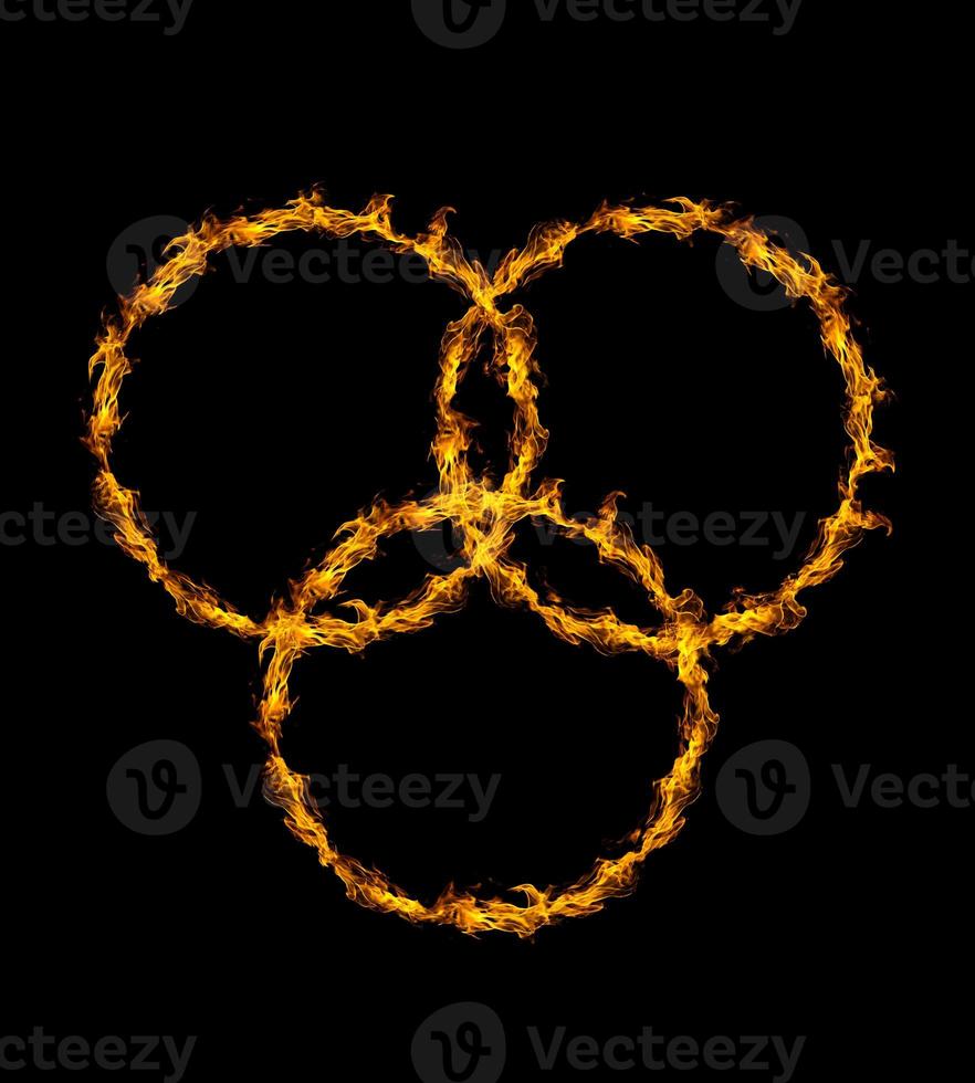 ring of fire in black background photo