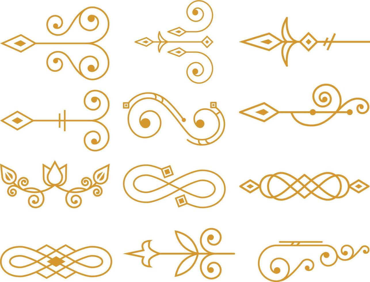 Vector set of calligraphic design elements. Can be used for invitation, congratulation or website layout.