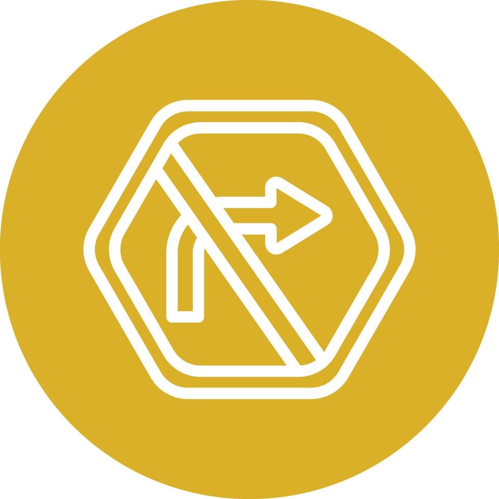 No Right Turn Vector Icon Design