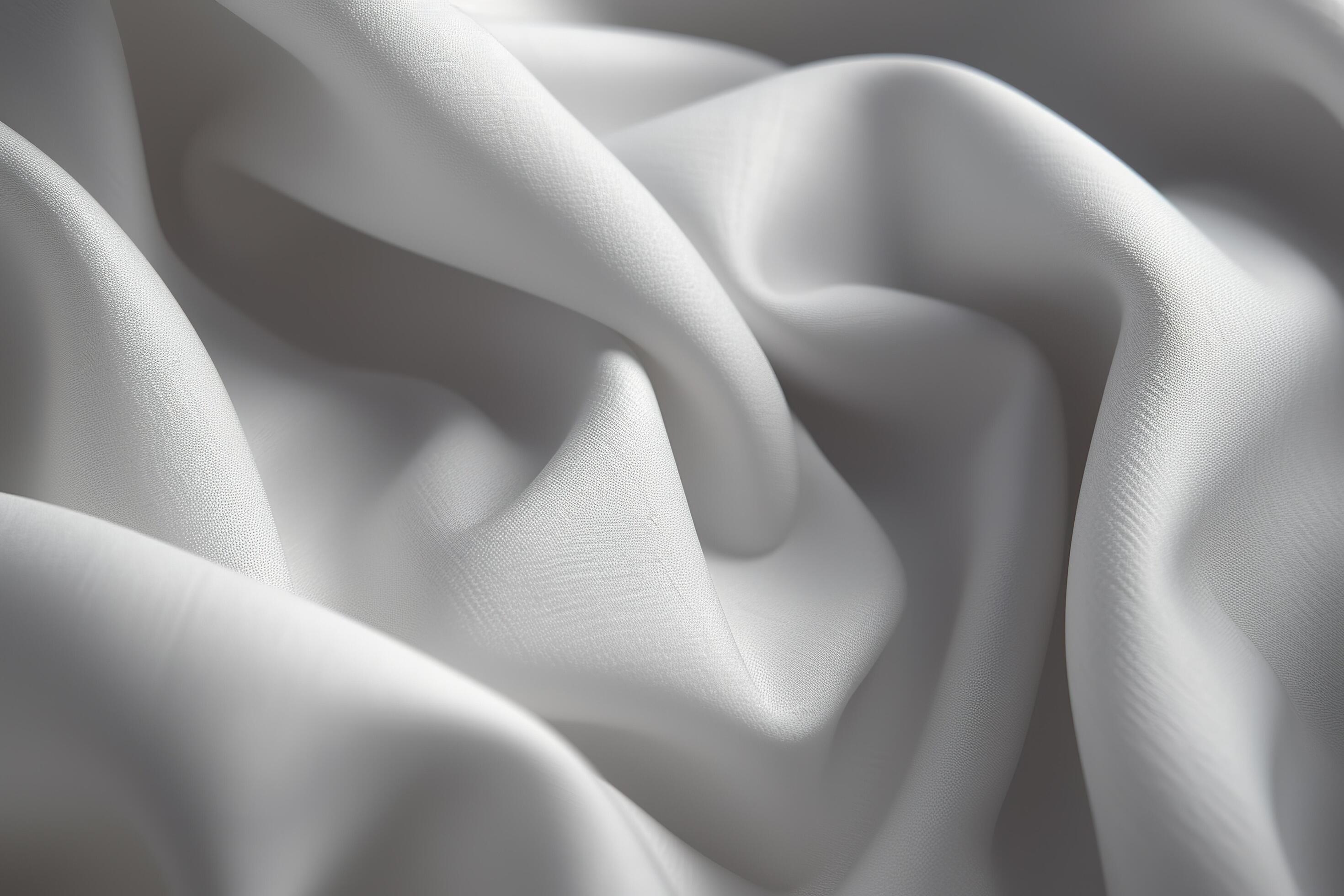 A white polyester fabric with flat textures, rustic and cosy atmosphere