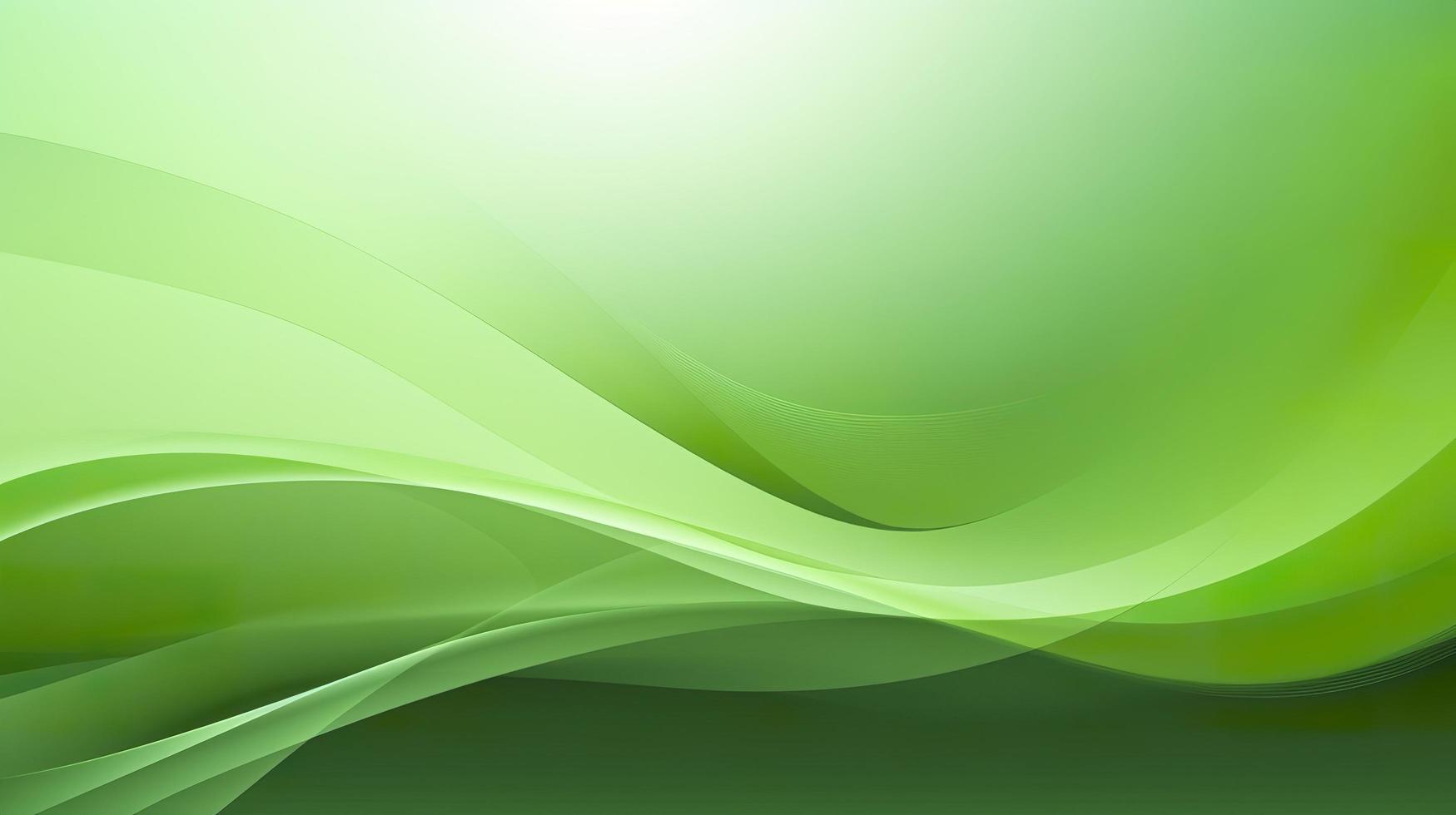 Free green curve abstract background, generat ai photo