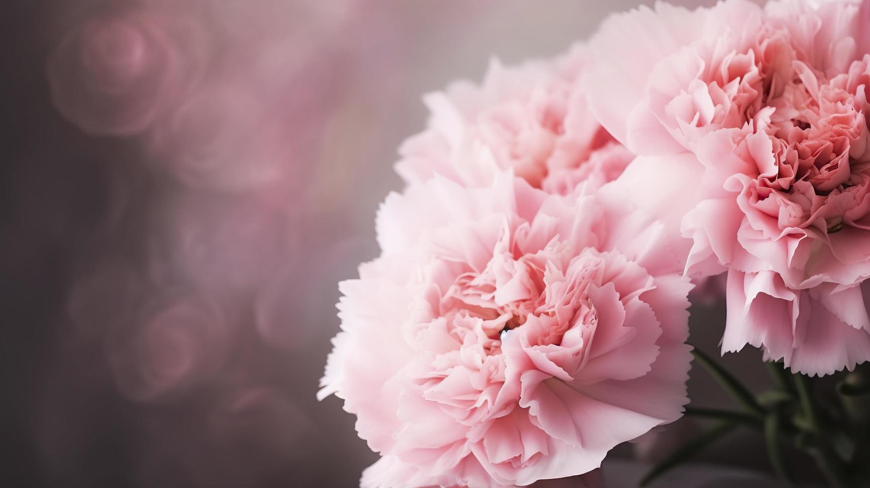 Photo pink carnation flowers bouquet, generat ai