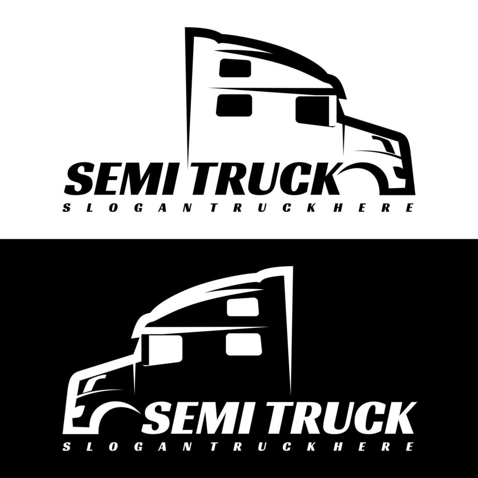 semi truck logo design vector art