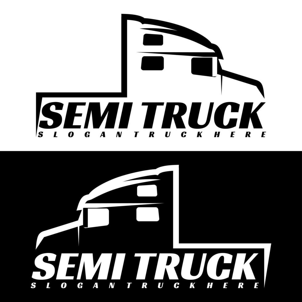 semi truck logo design vector art