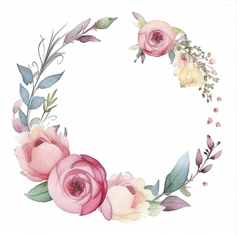 watercolor, cute and perfect rose flower and blooms, wedding decorative ...