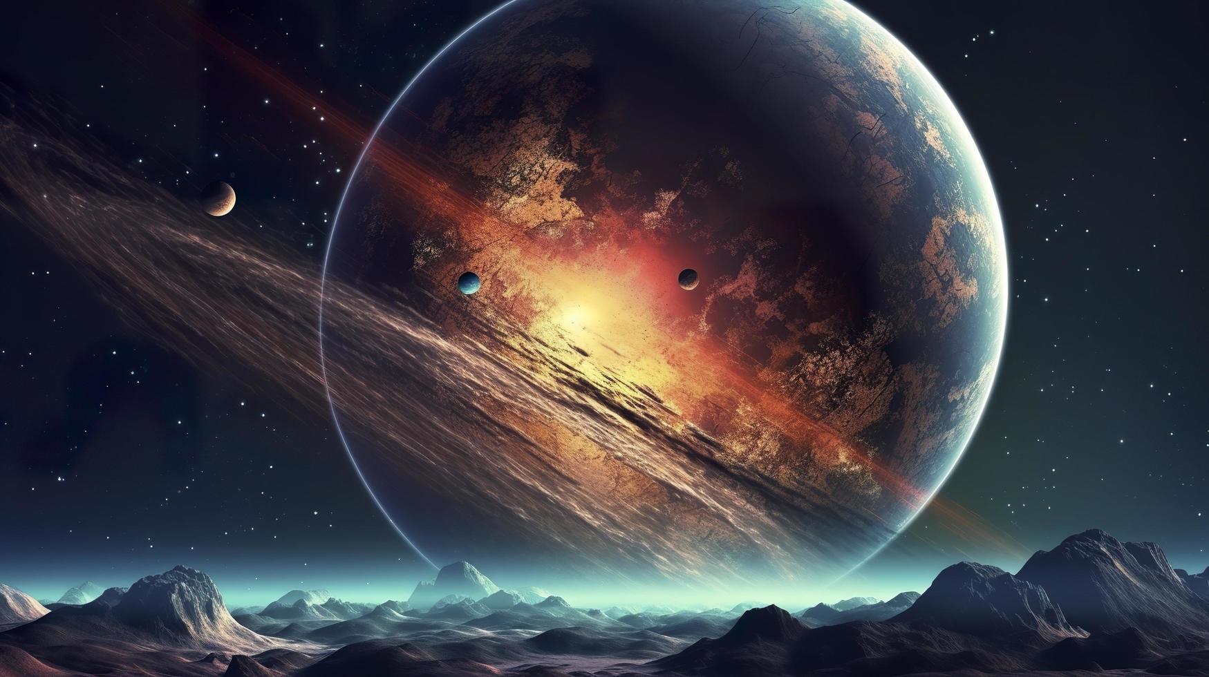 Photo planet in space, generat ai