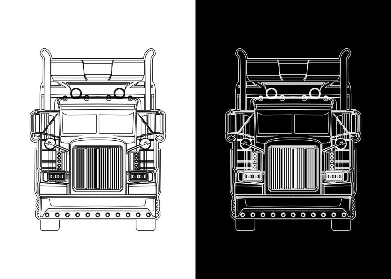 semi truck logo design vector