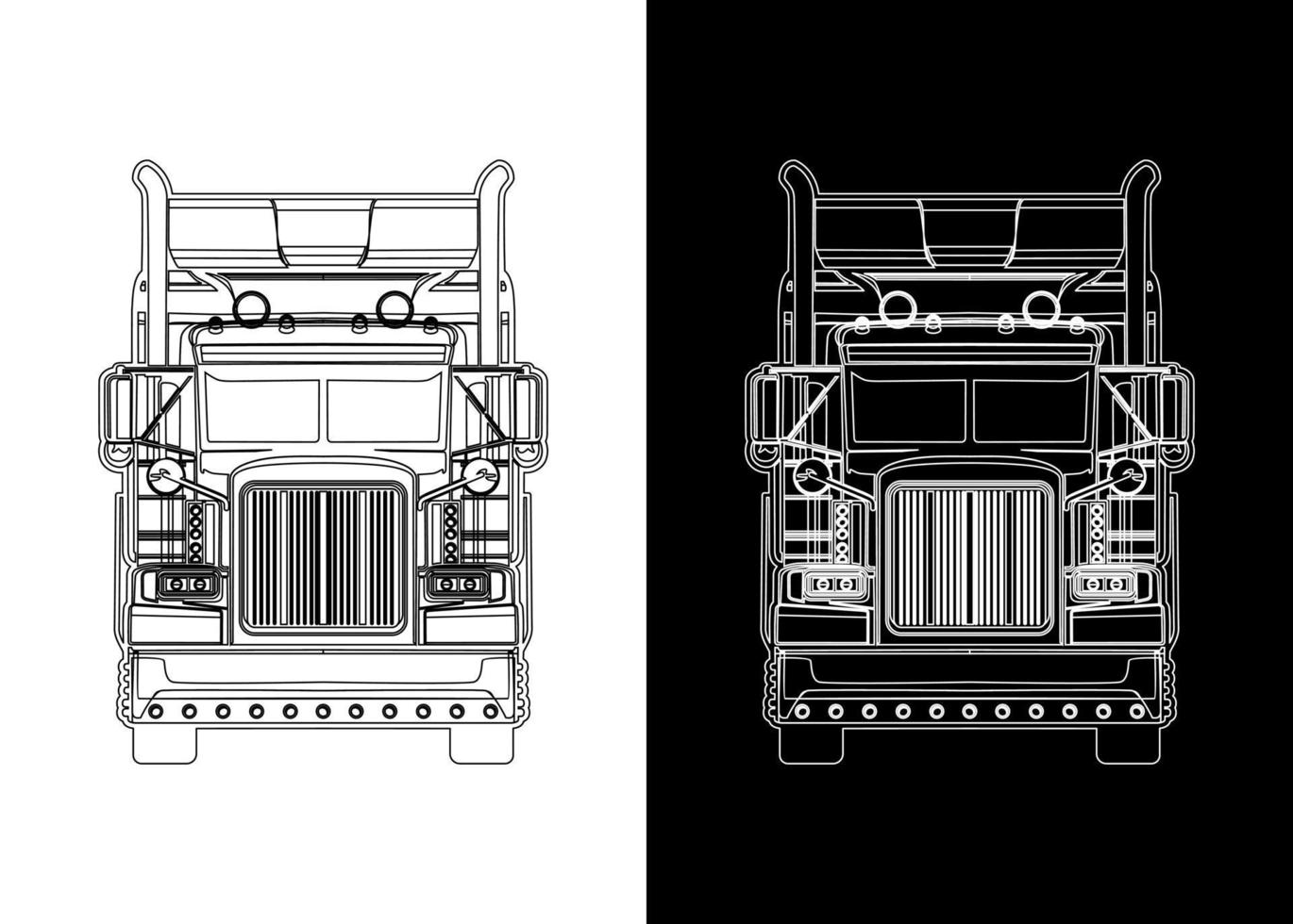 semi truck logo design vector